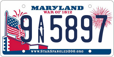 MD license plate 9AN5897