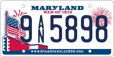 MD license plate 9AN5898