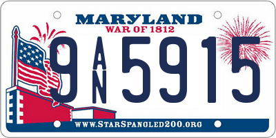 MD license plate 9AN5915