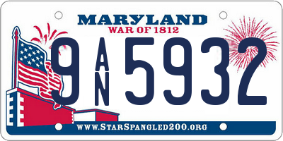 MD license plate 9AN5932