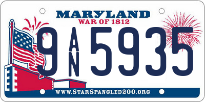 MD license plate 9AN5935