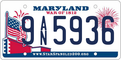MD license plate 9AN5936