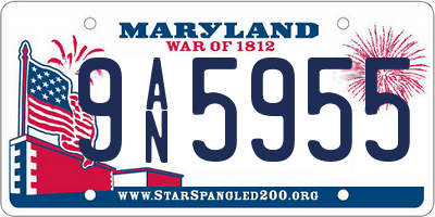 MD license plate 9AN5955