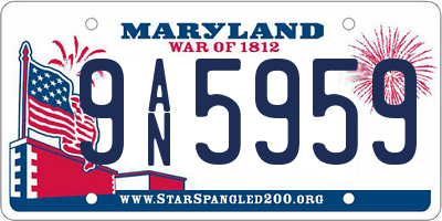 MD license plate 9AN5959