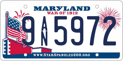 MD license plate 9AN5972