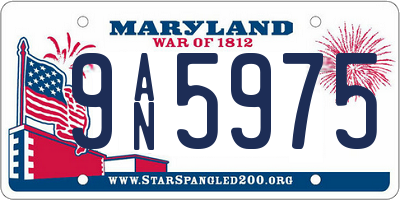MD license plate 9AN5975