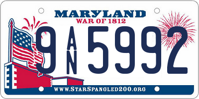 MD license plate 9AN5992