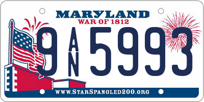 MD license plate 9AN5993