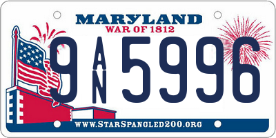MD license plate 9AN5996