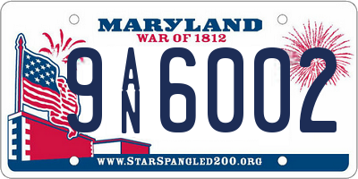 MD license plate 9AN6002