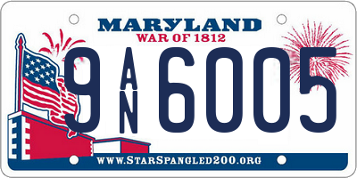 MD license plate 9AN6005