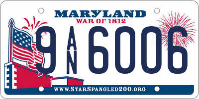 MD license plate 9AN6006
