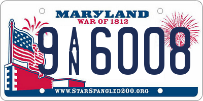 MD license plate 9AN6008