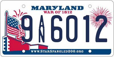 MD license plate 9AN6012