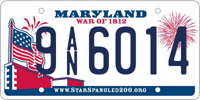 MD license plate 9AN6014