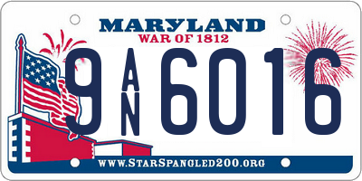 MD license plate 9AN6016