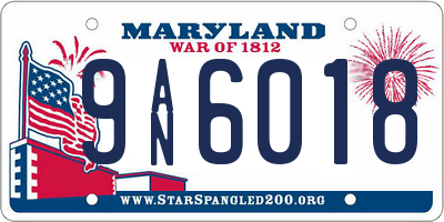 MD license plate 9AN6018