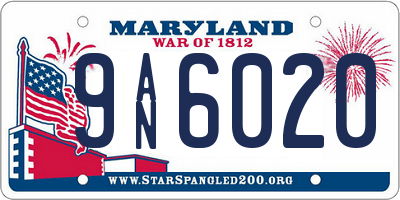 MD license plate 9AN6020