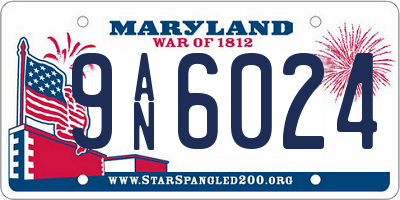MD license plate 9AN6024
