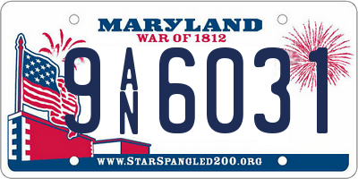 MD license plate 9AN6031