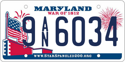 MD license plate 9AN6034