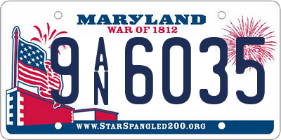 MD license plate 9AN6035
