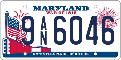 MD license plate 9AN6046