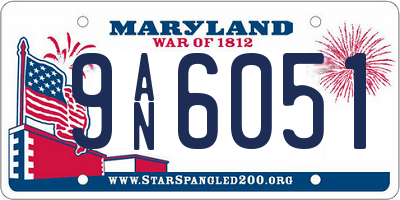 MD license plate 9AN6051