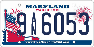 MD license plate 9AN6053