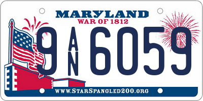 MD license plate 9AN6059