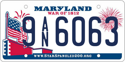 MD license plate 9AN6063