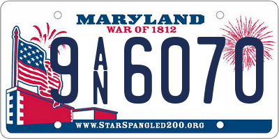 MD license plate 9AN6070