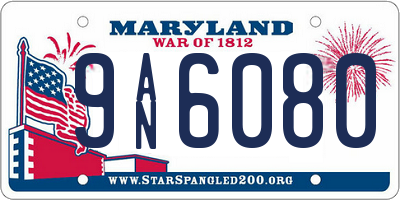 MD license plate 9AN6080