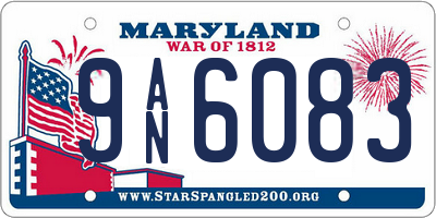 MD license plate 9AN6083