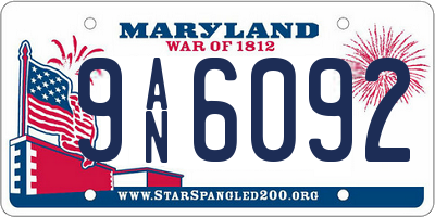 MD license plate 9AN6092
