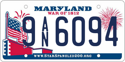 MD license plate 9AN6094