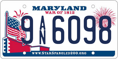 MD license plate 9AN6098