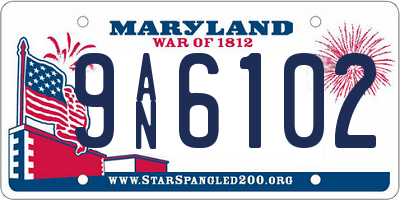 MD license plate 9AN6102