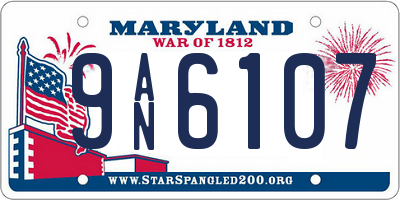 MD license plate 9AN6107