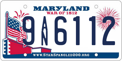 MD license plate 9AN6112