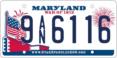 MD license plate 9AN6116