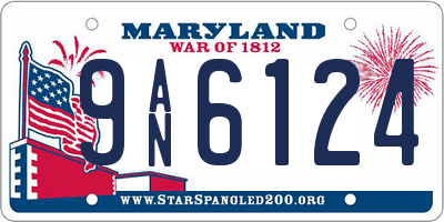 MD license plate 9AN6124