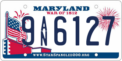 MD license plate 9AN6127