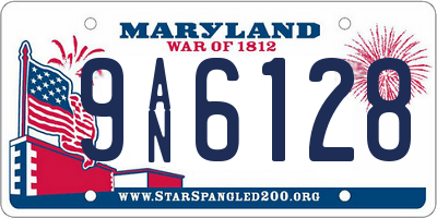 MD license plate 9AN6128