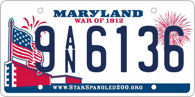 MD license plate 9AN6136