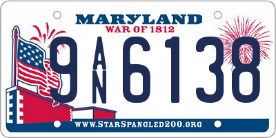 MD license plate 9AN6138