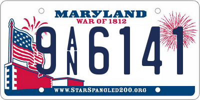 MD license plate 9AN6141