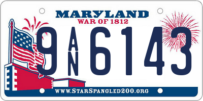 MD license plate 9AN6143