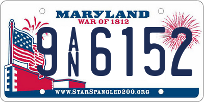 MD license plate 9AN6152