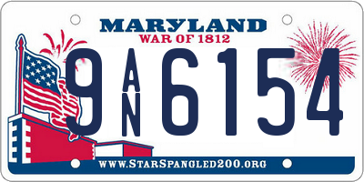 MD license plate 9AN6154